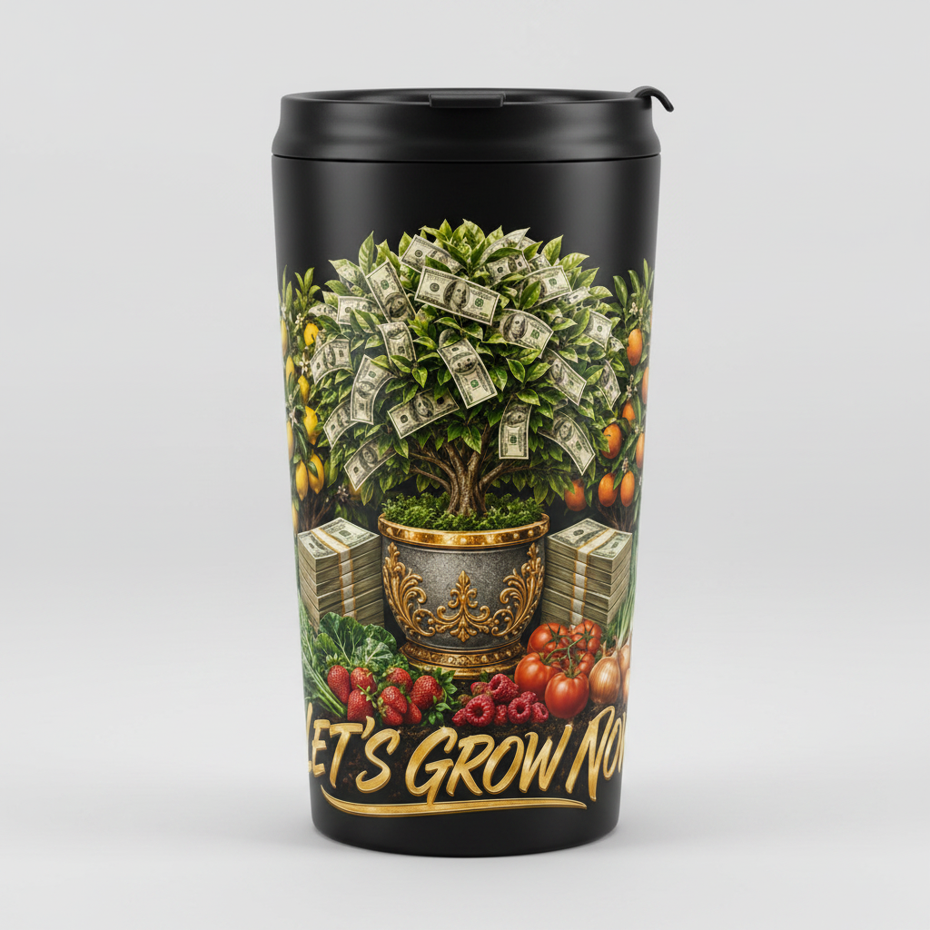 Let's Grow Now Travel Mug: Fuel Your Journey with Motivation